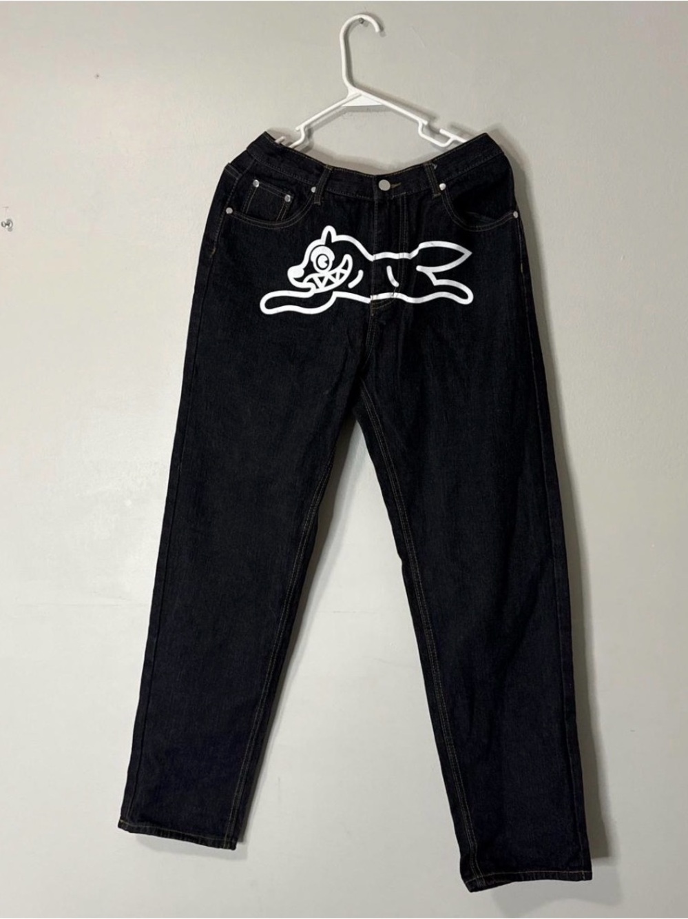 Billionaire Boys Club Black Jeans with White Graphic Cat